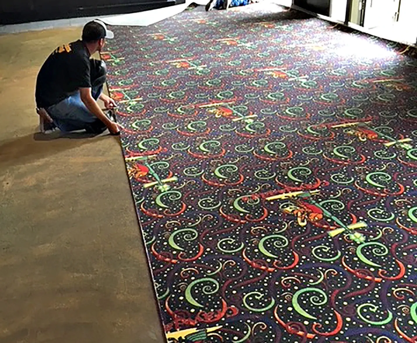 Sample of Special Carpeting installed at Crawdaddys in Visalia Sample of Special Carpeting installed at Crawdaddys in Visalia